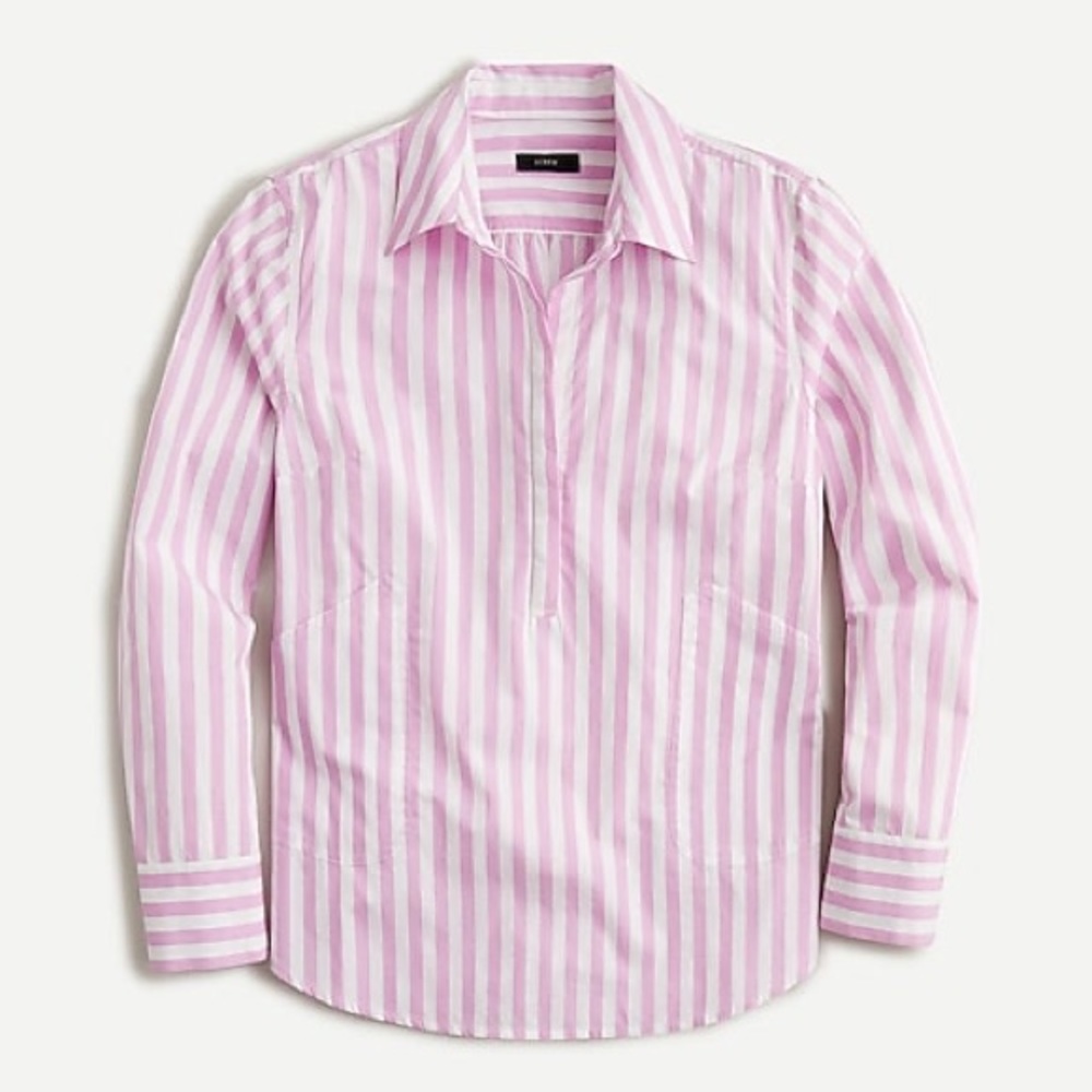 NWT J Crew Collared popover tunic shirt in stripe